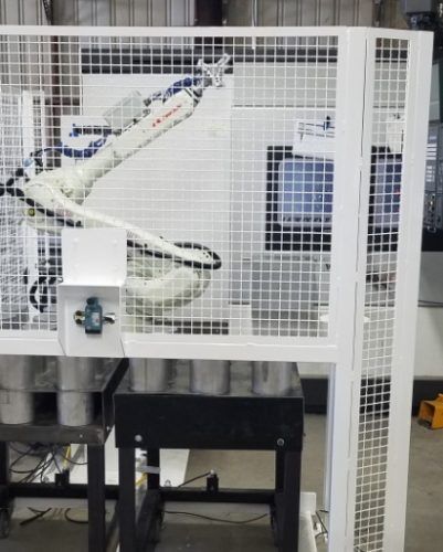 KAWASAKI MACHINE TENDING ROBOT AND SAFETY FENCE
